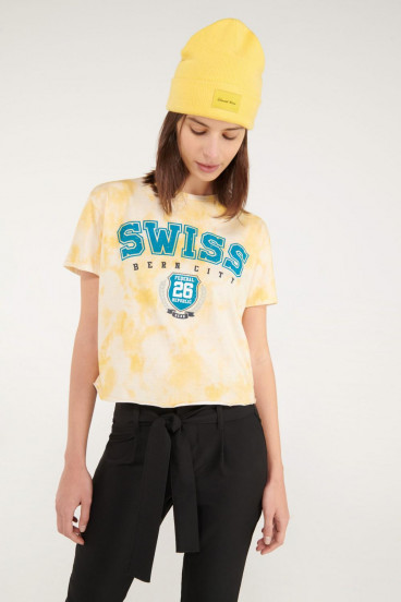 Camiseta manga corta y cuello redondo con estampado.