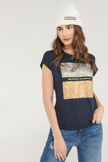 Camiseta sin mangas, estampada con perlas