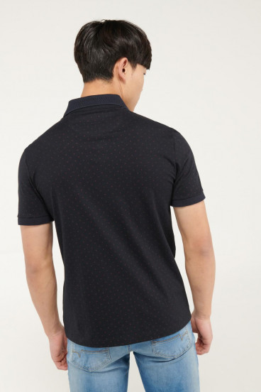 Camiseta Polo unicolor con cuello y puños tejidos