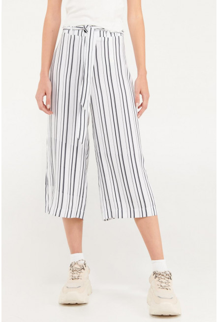 Pantalón culotte con cinturón