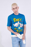 Camiseta cuello redondo con estampado en frente y espalda Pinky & Cerebro