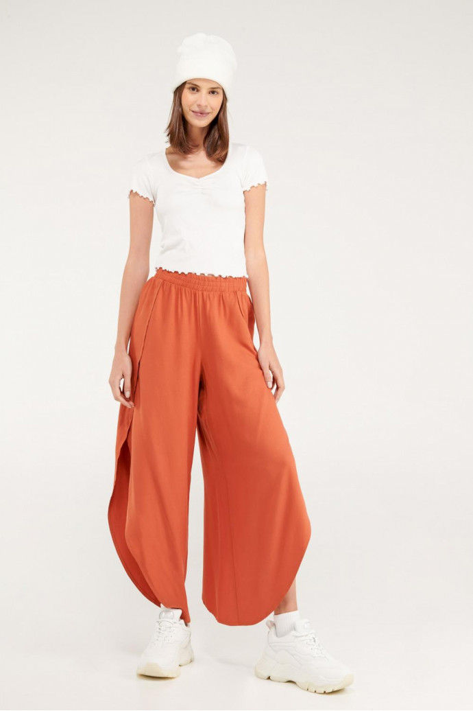 Pantalón culotte con aberturas