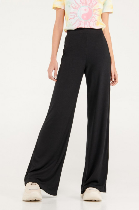 Pantalón palazzo en tejido de punto