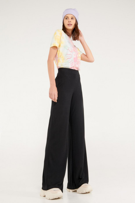 Pantalón palazzo en tejido de punto