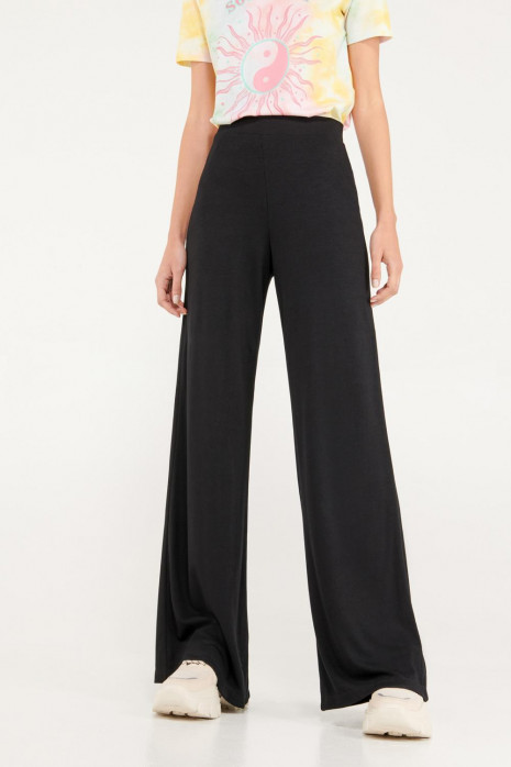 Pantalón palazzo en tejido de punto