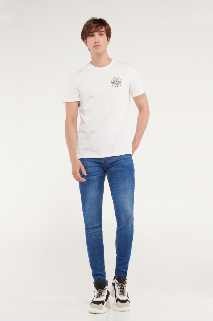 Camiseta manga corta estampado minimalista
