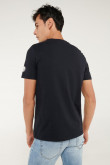 Camiseta cuello redondo, estampado frente y manga