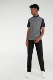 Camiseta Polo unicolor con cuello en tela plana