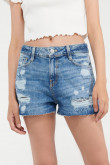 Short denim tiro alto