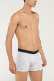 Bóxer Brief pierna media blanco con estampado