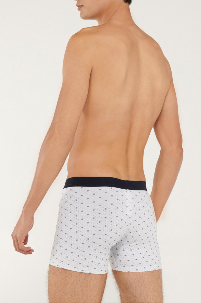 Bóxer Brief pierna media blanco con estampado