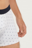 Bóxer Brief pierna media blanco con estampado