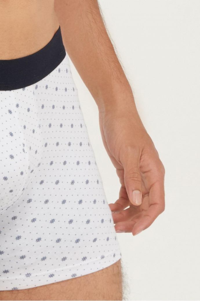 Bóxer Brief pierna media blanco con estampado