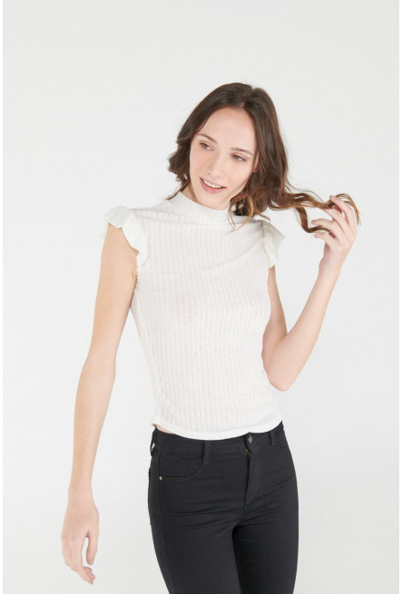 Camiseta chic manga sisa con tela importada.