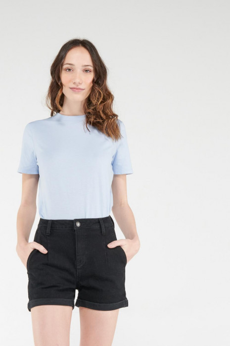Short tiro alto denim