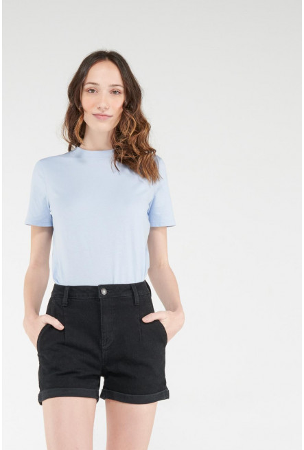 Short tiro alto denim