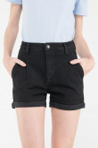 Short tiro alto denim