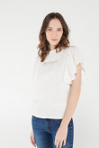 Camiseta manga corta con estampado y mangas acampanadas