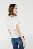 Camiseta manga corta con estampado y mangas acampanadas