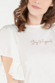 Camiseta manga corta con estampado y mangas acampanadas