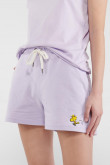 Short con bolsillos, estampado de Snoopy.