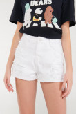 Short denim tiro alto
