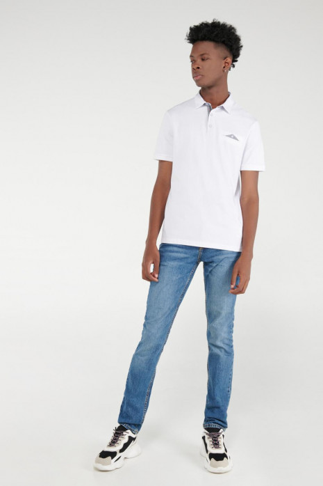 Camiseta Polo unicolor con cuello y puños tejidos
