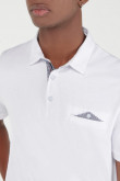 Camiseta Polo unicolor con cuello y puños tejidos
