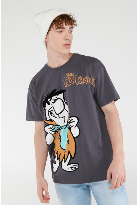 Camiseta manga corta, estampado de Los Picapiedra.