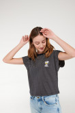 Camiseta manga corta, bordado de Snoopy.