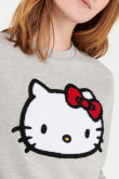 cuello redondo, estampado de Hello Kitty