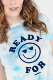 Camiseta Tie dye, manga corta con estampado.