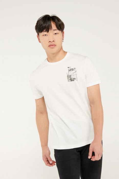 Camiseta cuello redondo estampada