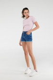 Short denim tiro medio