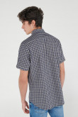 Camisa manga corta gris a cuadros