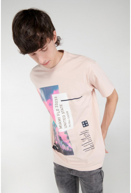 Camiseta manga corta con estampado.