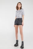 Short denim tiro medio