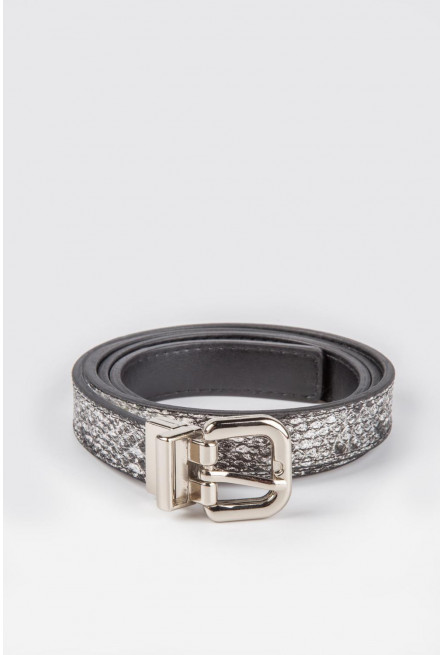 Cinturon estampado-reversible hebilla metalica
