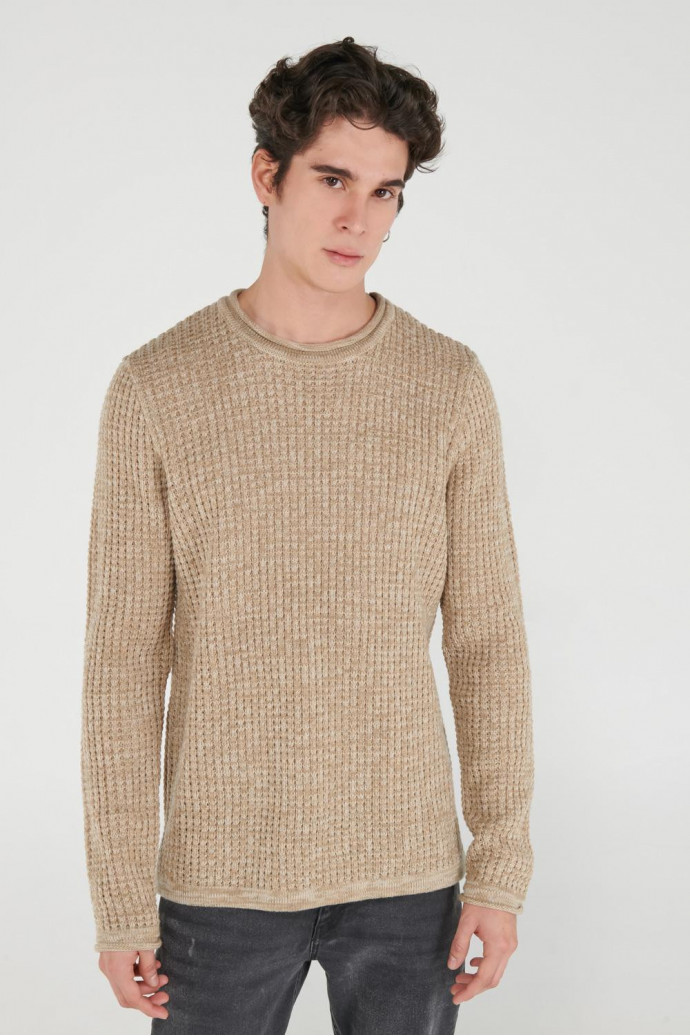 Suéter cuello redondo