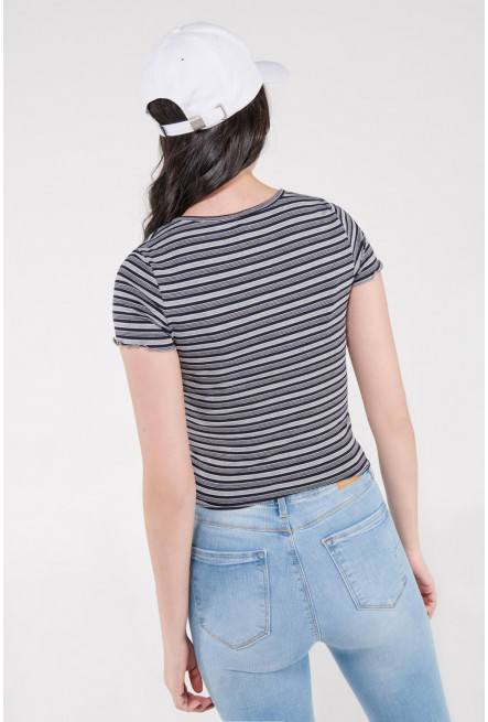 Camiseta manga corta de rayas