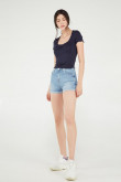 Short denim tiro medio