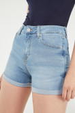 Short denim tiro medio