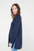 Blusa unicolor, aberturas en costados
