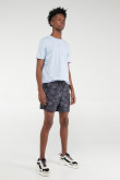 Bermuda piscinera negra con estampado