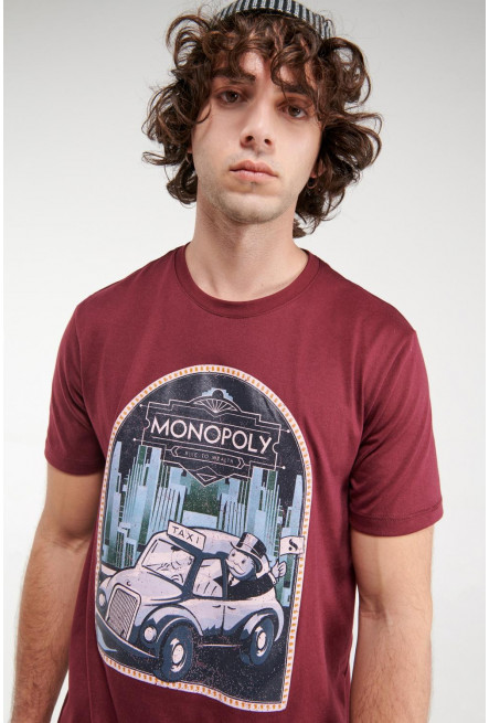 Camiseta manga corta, estampado de  Monopolio