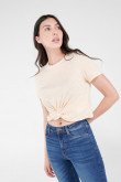Camiseta manga corta, unicolor con nudo en frente.