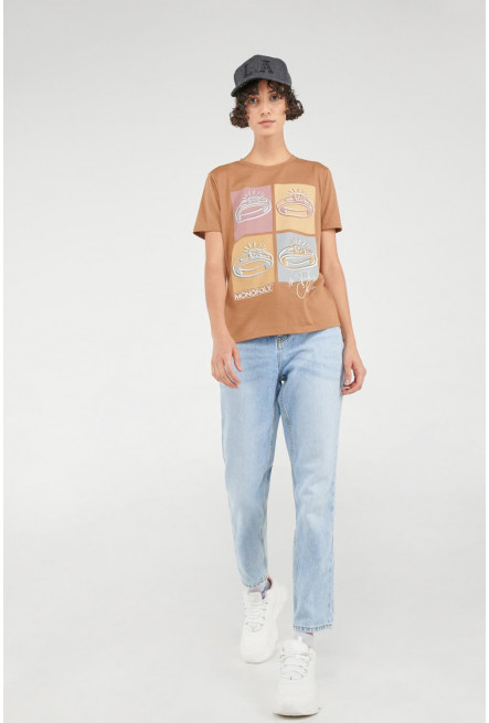 Camiseta manga corta, estampado de Monopolio.