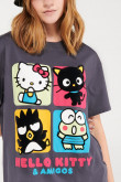 Camiseta manga corta, estampado de Hello Kitty