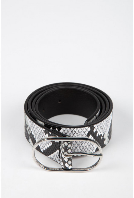 Cinturón estampado hebilla metálica