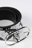 Cinturón estampado hebilla metálica